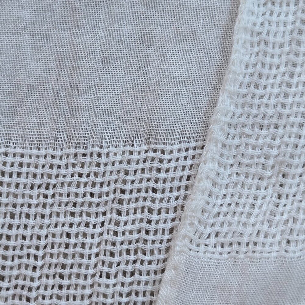 Lightweight Scarf With Open Weave Mesh Detailing - image 2